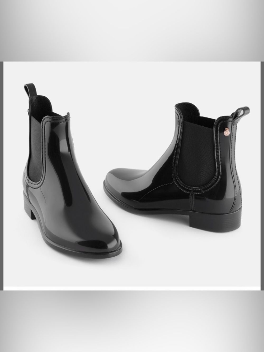 Lemon Jelly Women’s ComfyBlack Gloss Chelsea Rain Boots